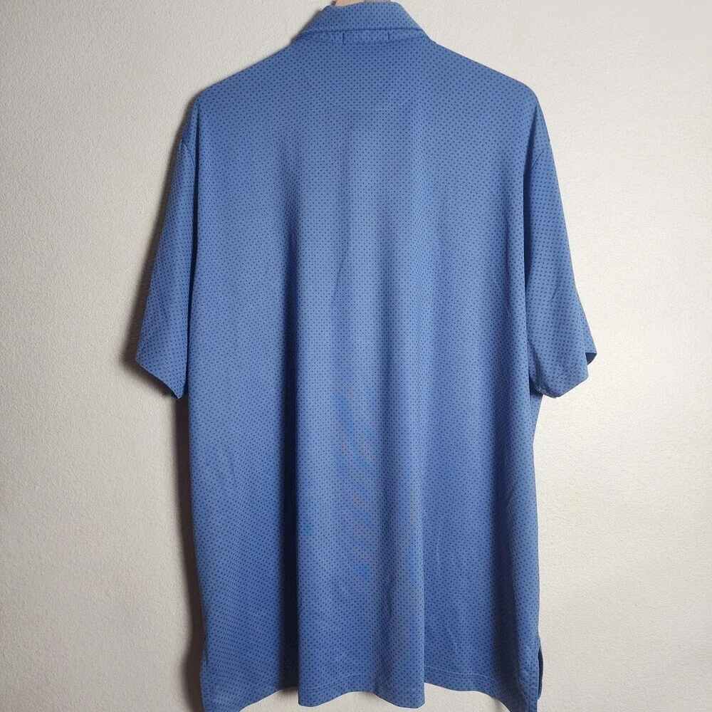 RLX Ralph Lauren Polo Shirt Mens 2XL Blue Geometric Wicking Golf Performance